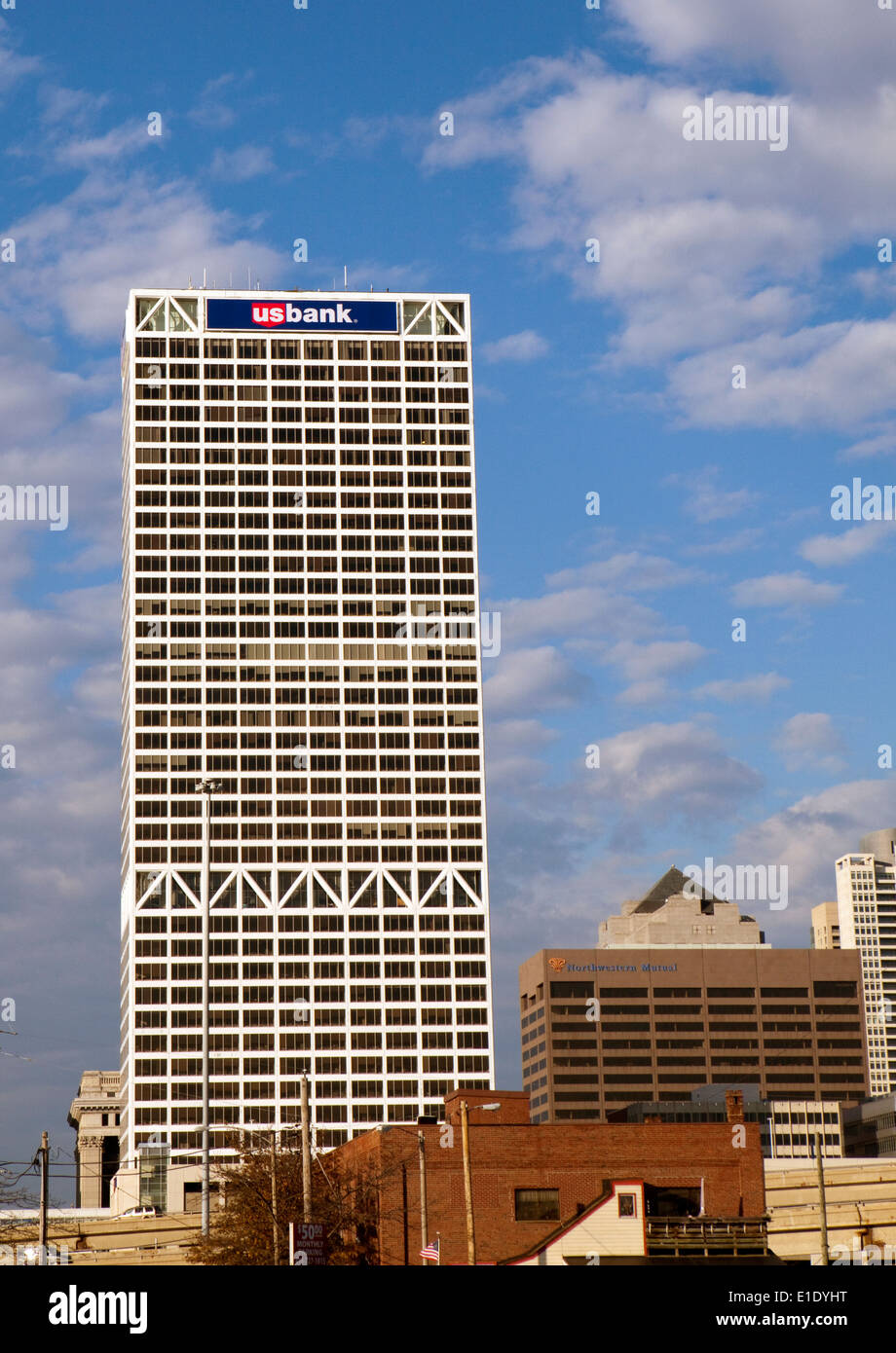 Una vista della US Bank Building a Milwaukee nel Wisconsin Foto Stock