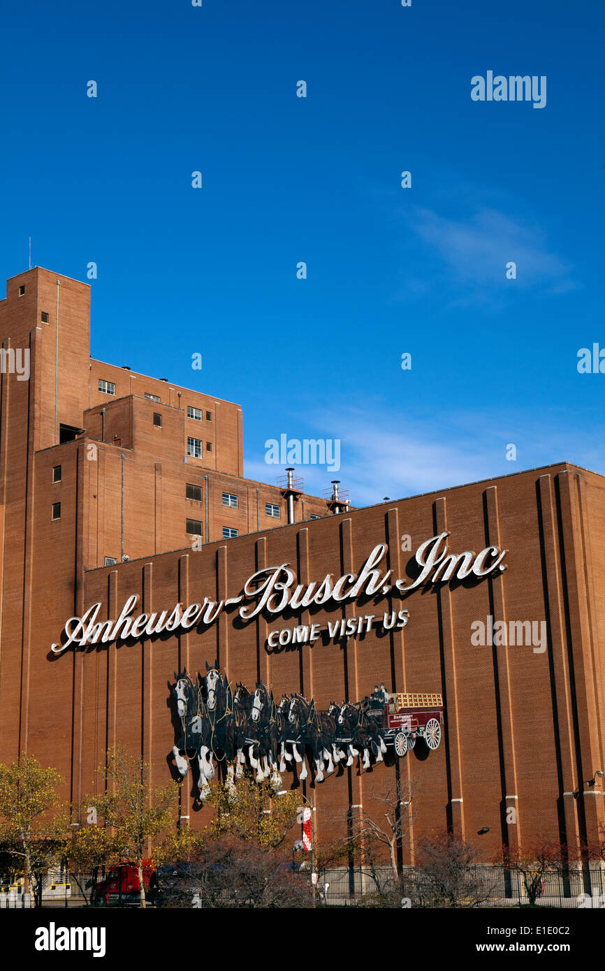 Una vista di pianta di Budweiser a St Louis, Missouri Foto Stock
