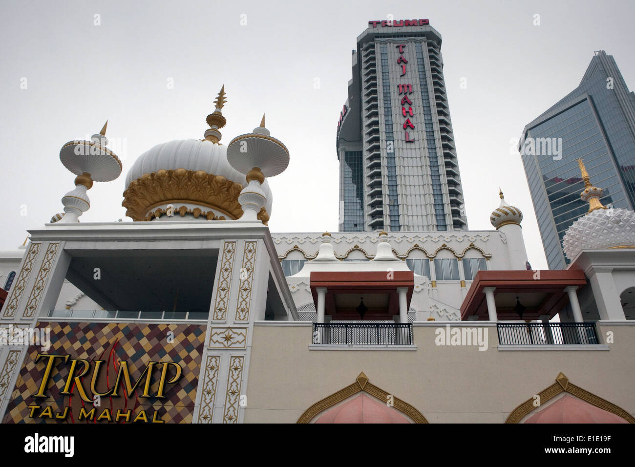 Una vista del Taj Mahal hotel e casinò di Atlantic City, New Jersey Foto Stock