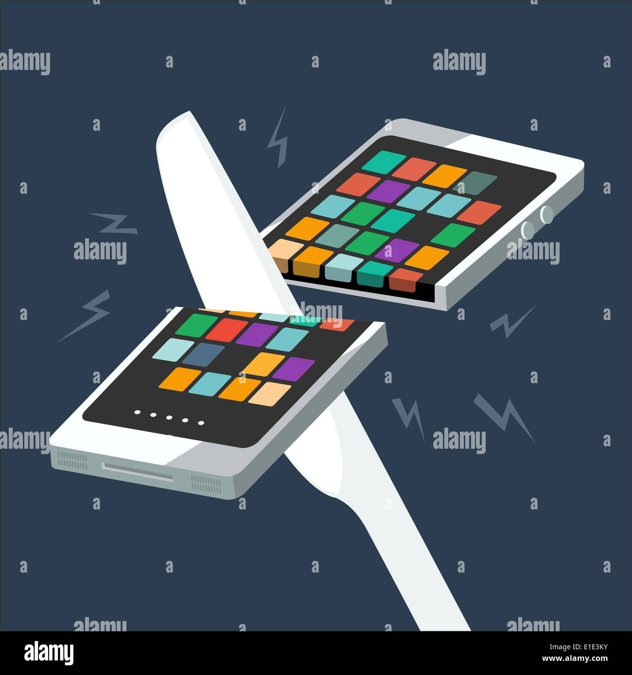 Telefono tra uffici Foto Stock