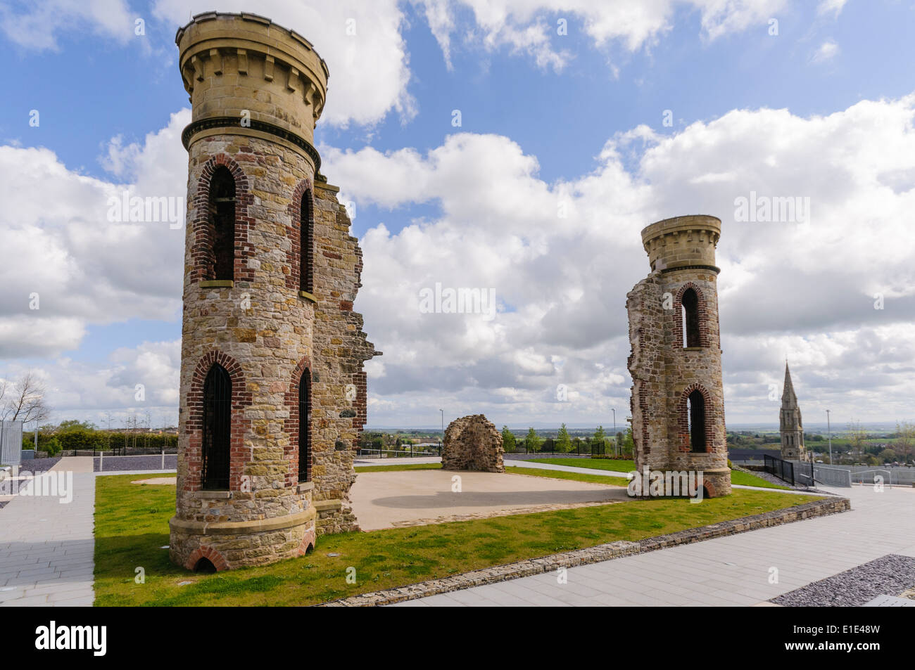 Resti di Knox Hannyngton House, Colle di O'Neill, Dungannon, Irlanda del Nord Foto Stock