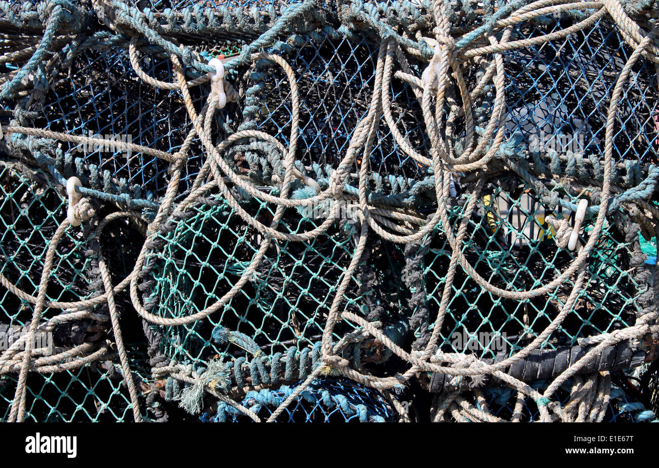 Sfondo astratto di aggrovigliarsi delle reti da pesca. Foto Stock