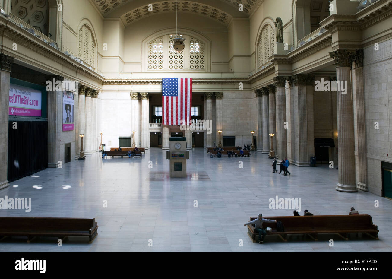 Una vista della sala grande presso la Union Station a Chicago, Illinois Foto Stock
