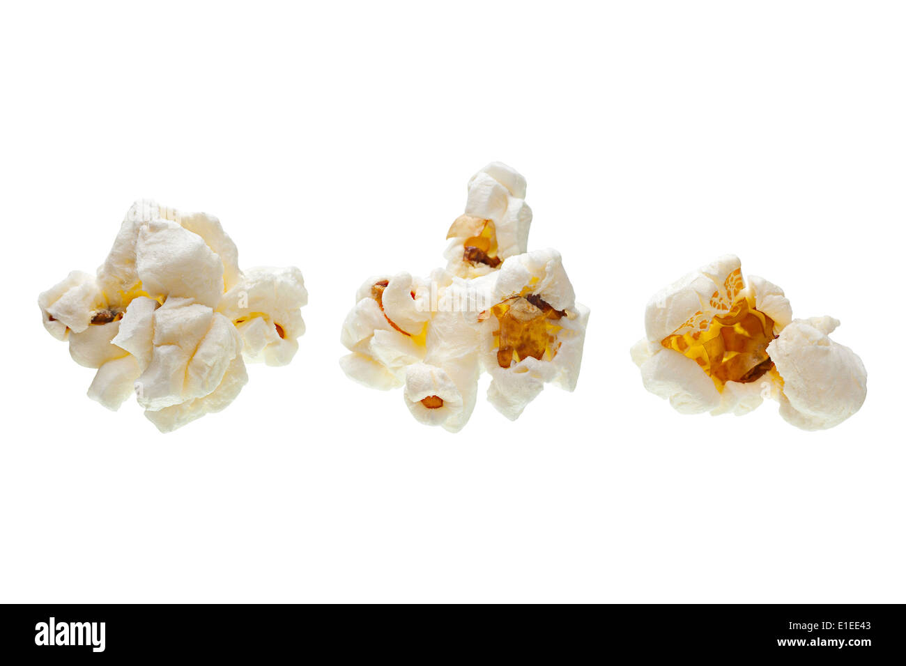 Il pop-corn snack closeup isolati su sfondo bianco Foto Stock