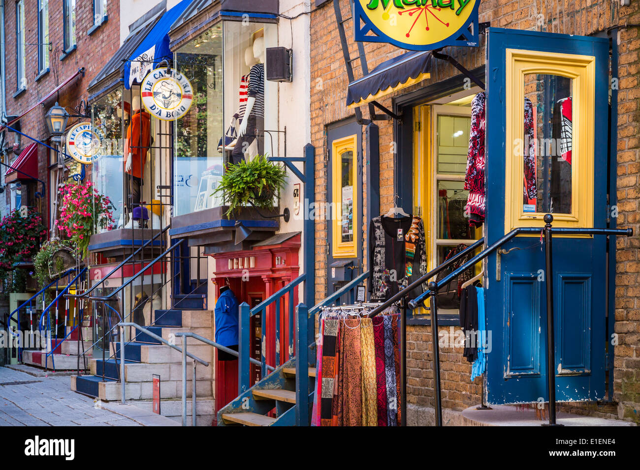 Negozi e Negozi nella Città Bassa, Old Quebec Quebec City, Quebec, Canada. Foto Stock