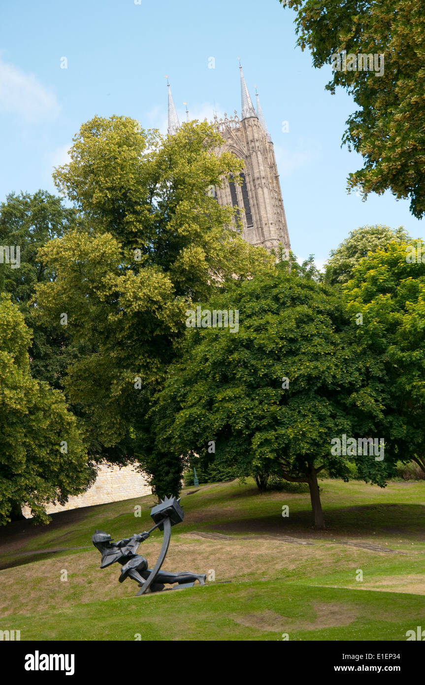 Giardini del tempio in Lincoln City Centre, Lincolnshire England Regno Unito Foto Stock