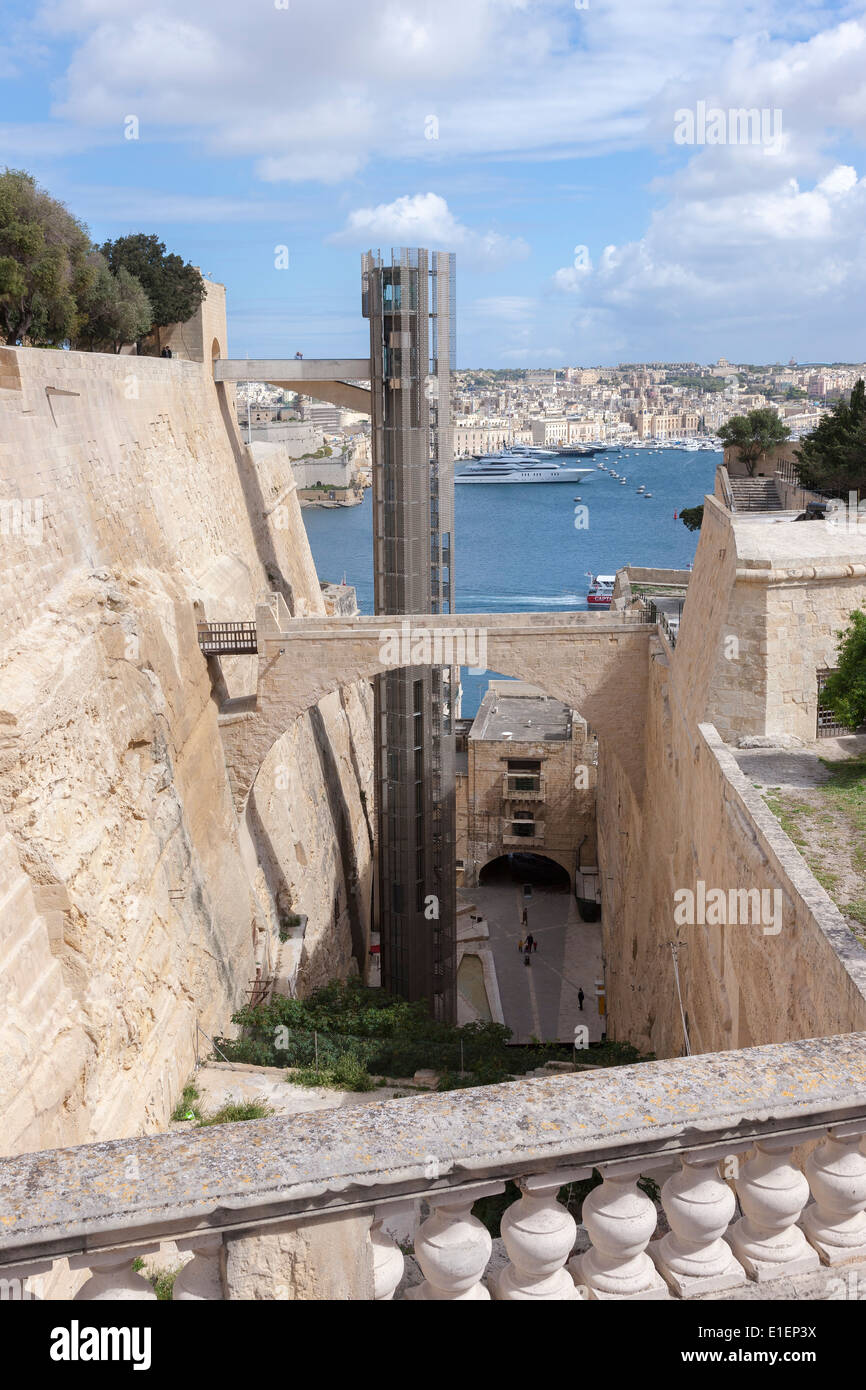 Il nuovo Barrakka ascensori a La Valletta, Malta. Foto Stock