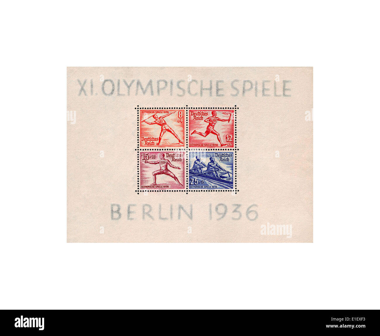 Timbro di sport di serie per le Olimpiadi di Berlino 1936 Foto Stock