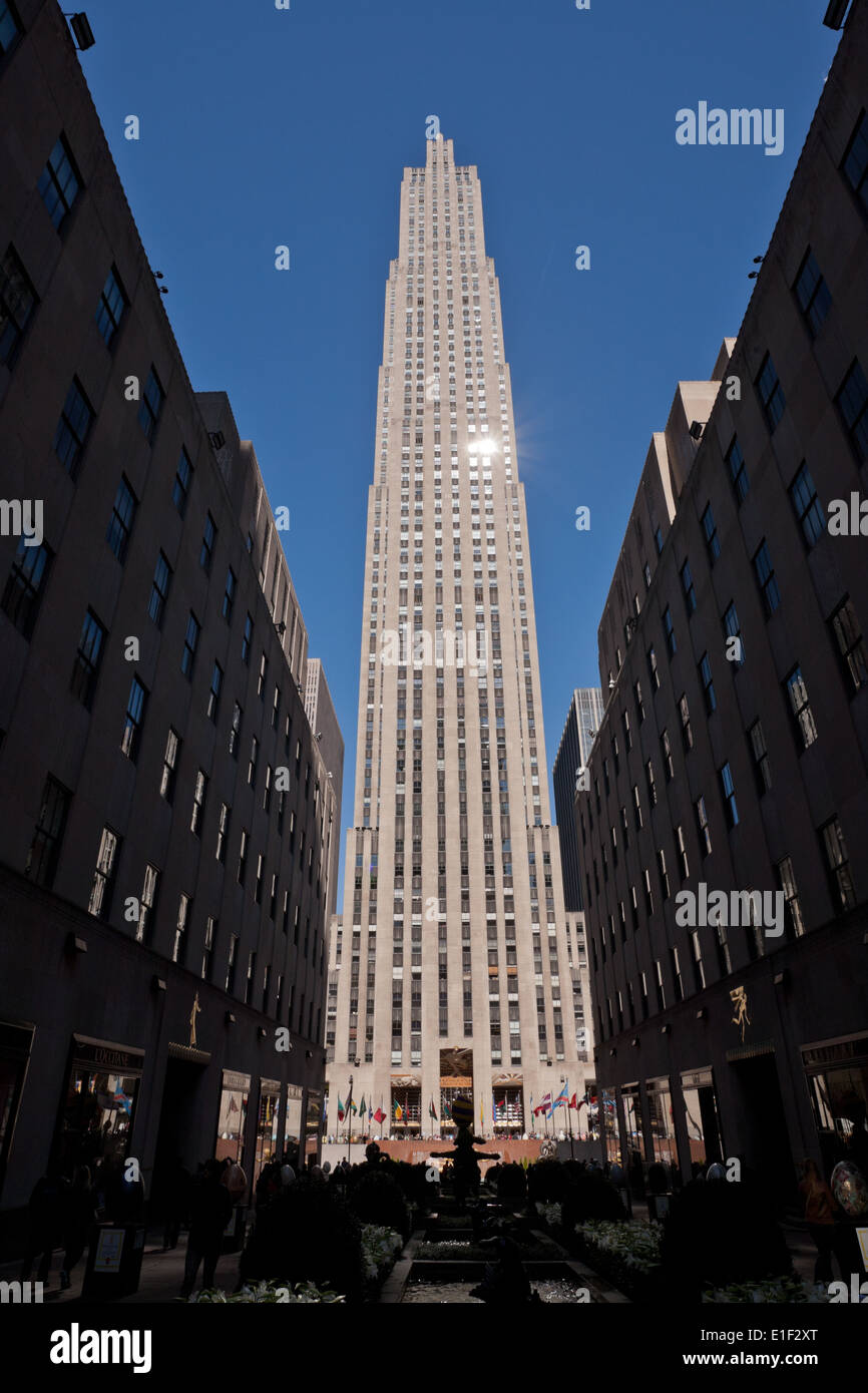 Il Rockefeller Center Building, Midtown Manhattan, New York STATI UNITI D'AMERICA Foto Stock