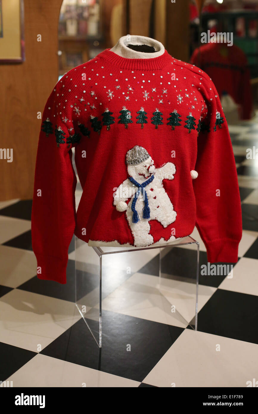 Uno di Andy Williams' Natale maglioni, sul display a Ralph Foster museum di Branson, nel Missouri. Foto Stock