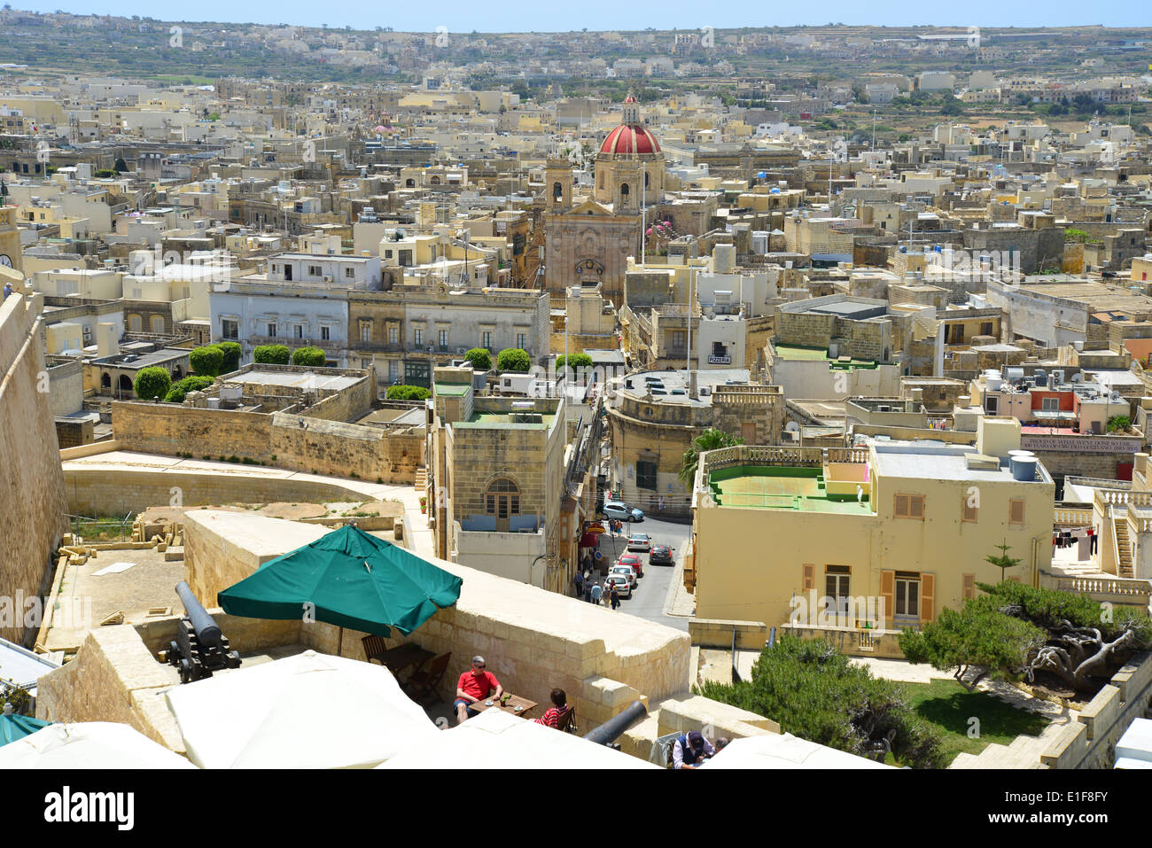 Vista della città dalla cittadella, la città di Victoria, Gozo (Għawdex), Gozo e Comino distretto, Gozo Regione, Repubblica di Malta Foto Stock