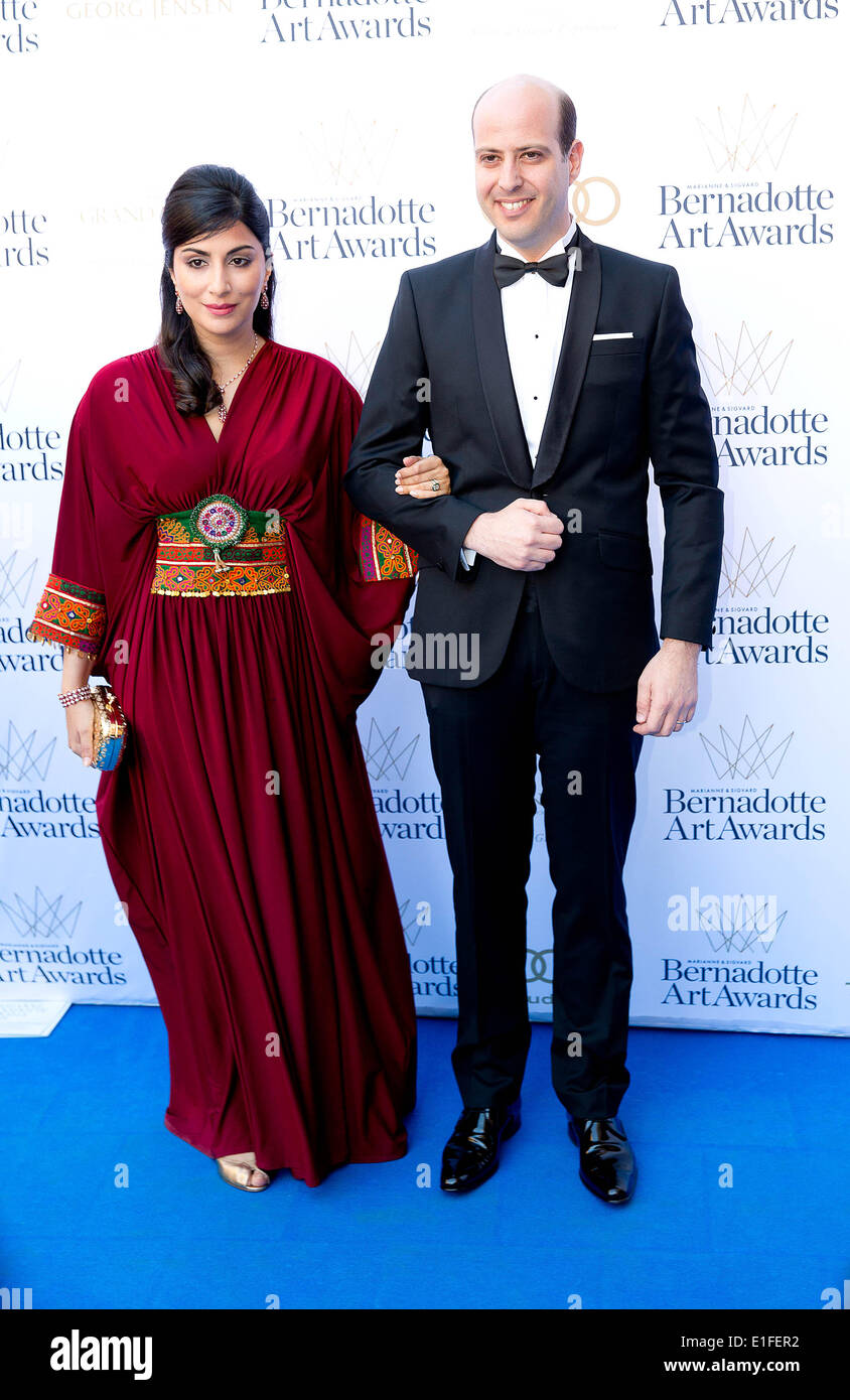 Il principe Muhammad Ali di Egitto e la principessa Noal di Egitto arrivare per la Bernadotte Art Awards 2014 presso il Grand Hotel di Stoccolma, 02 giugno 2014. Foto: Albert Nieboer/ /dpa - Nessun servizio di filo- Foto Stock
