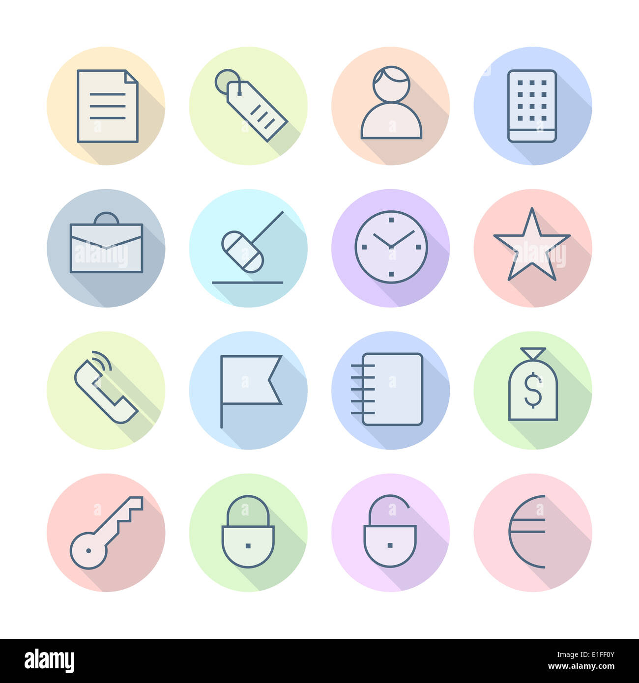 Sottile linea di icone per Affari e finanza. Versione Raster. Foto Stock