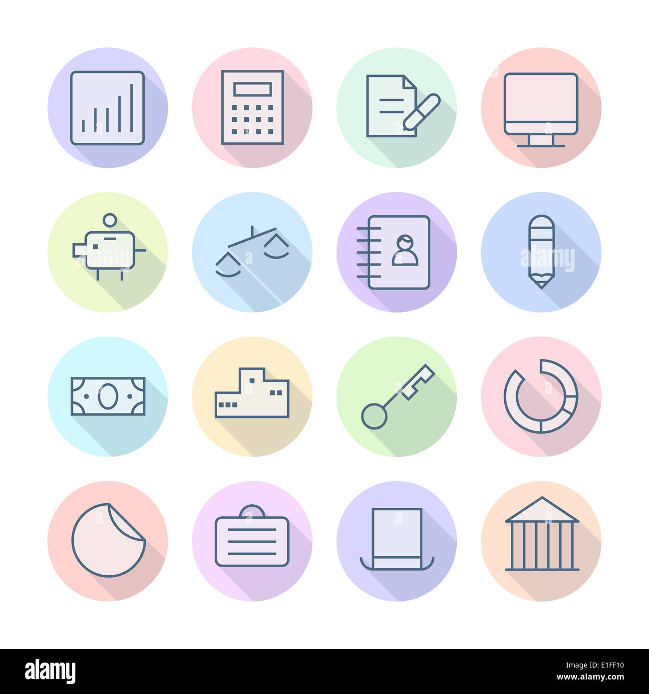 Sottile linea di icone per Affari e finanza. Versione Raster. Foto Stock