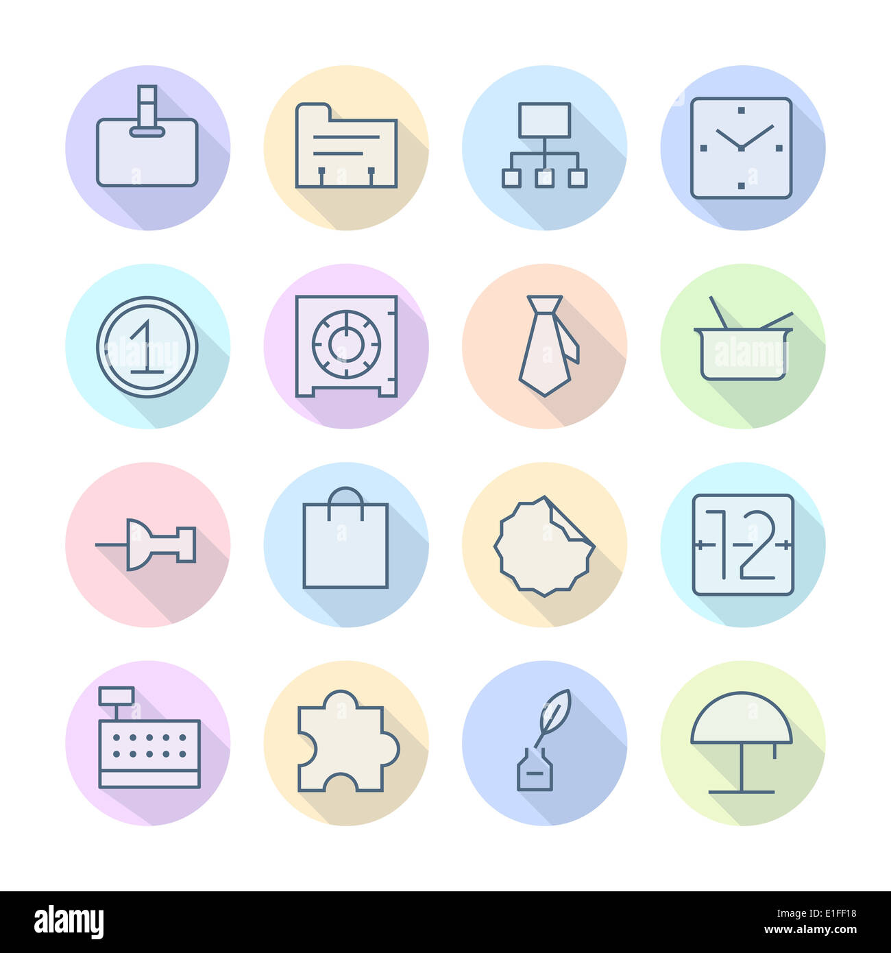 Sottile linea di icone per Affari e finanza. Versione Raster. Foto Stock