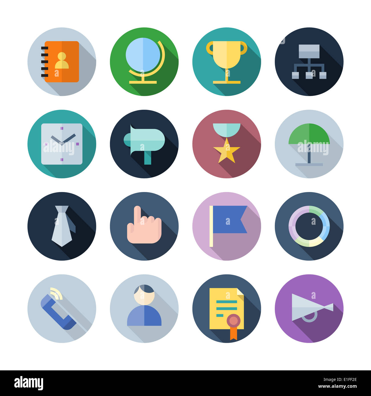 Design piatto le icone per il business. Versione Raster. Foto Stock