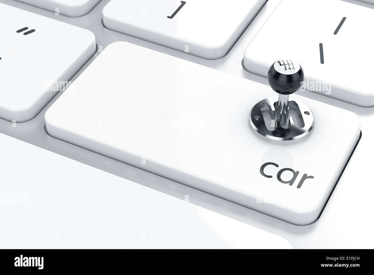 3D render di cambio marcia icona sulla tastiera. Concetto di automobile Foto Stock