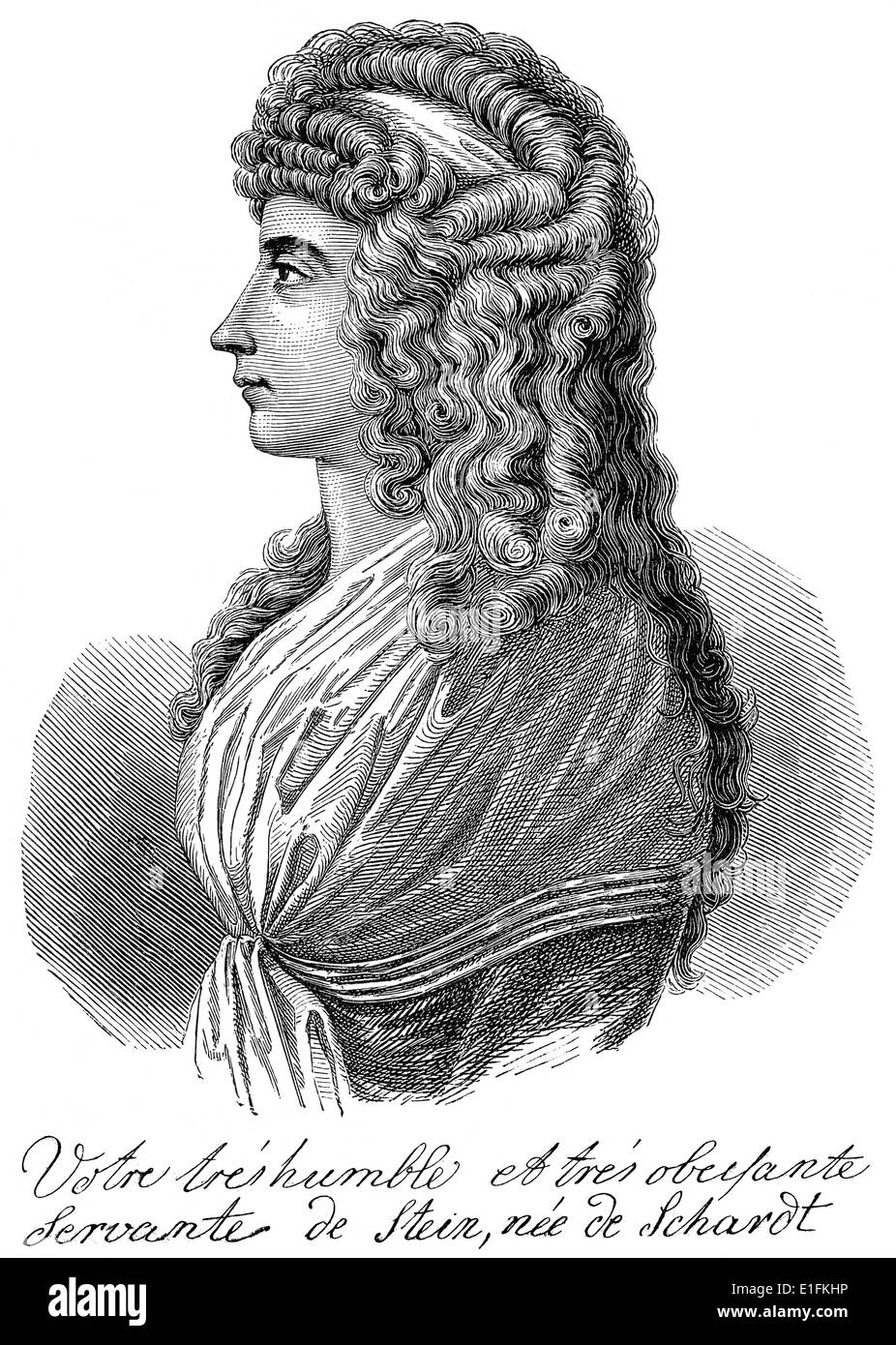 Charlotte Albertine Ernestine von Stein, 1742 - 1827, una dama di corte a Weimar e un amico vicino di Goethe, Foto Stock