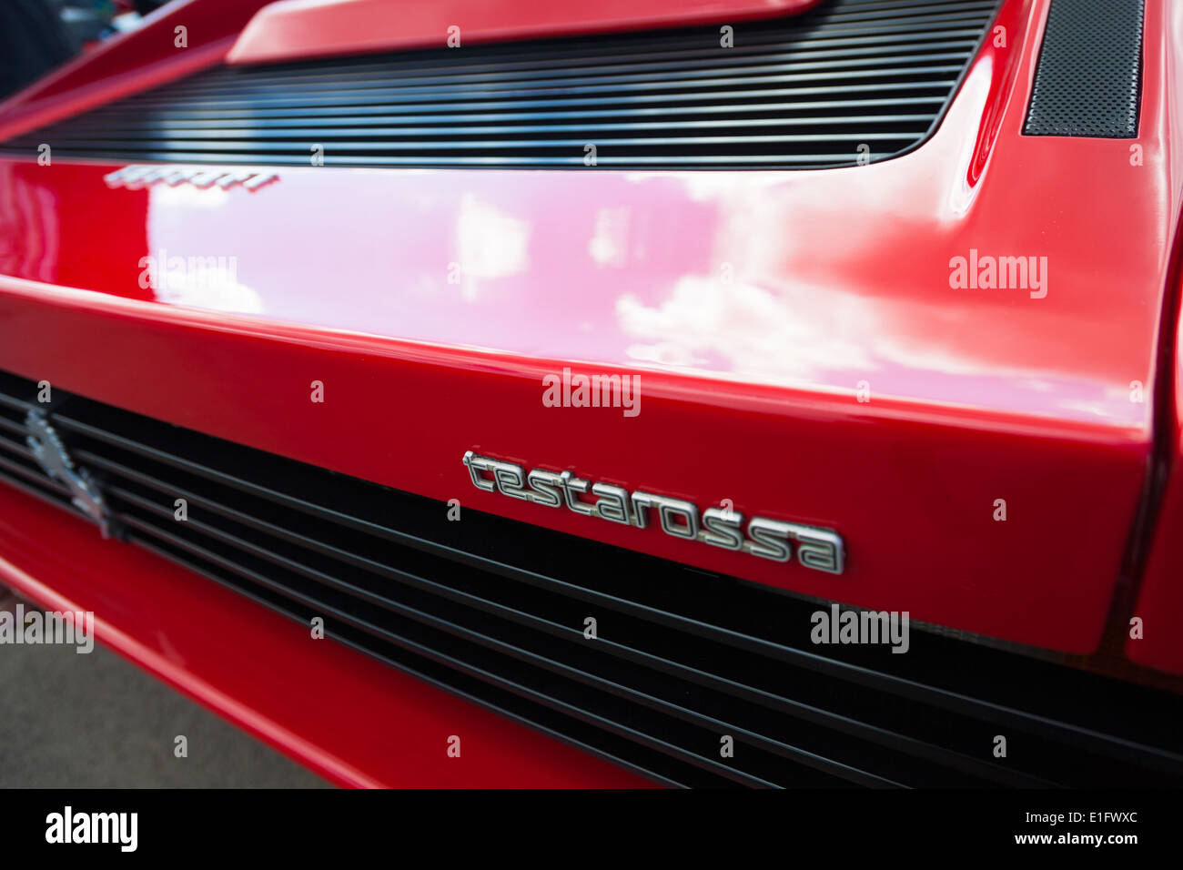 Parte posteriore della Ferrari Testerossa auto sportiva Foto Stock