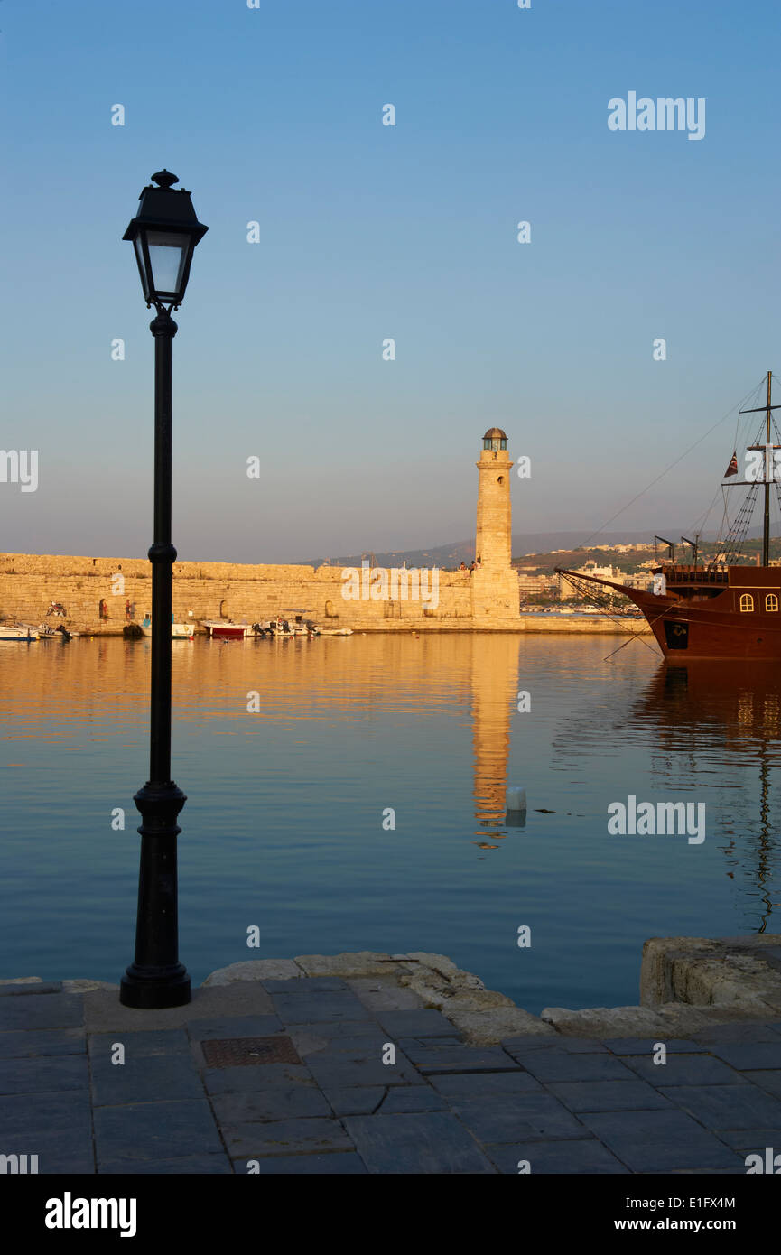 La Grecia, Creta isola, Porto Veneziano di Rethymnon Foto Stock