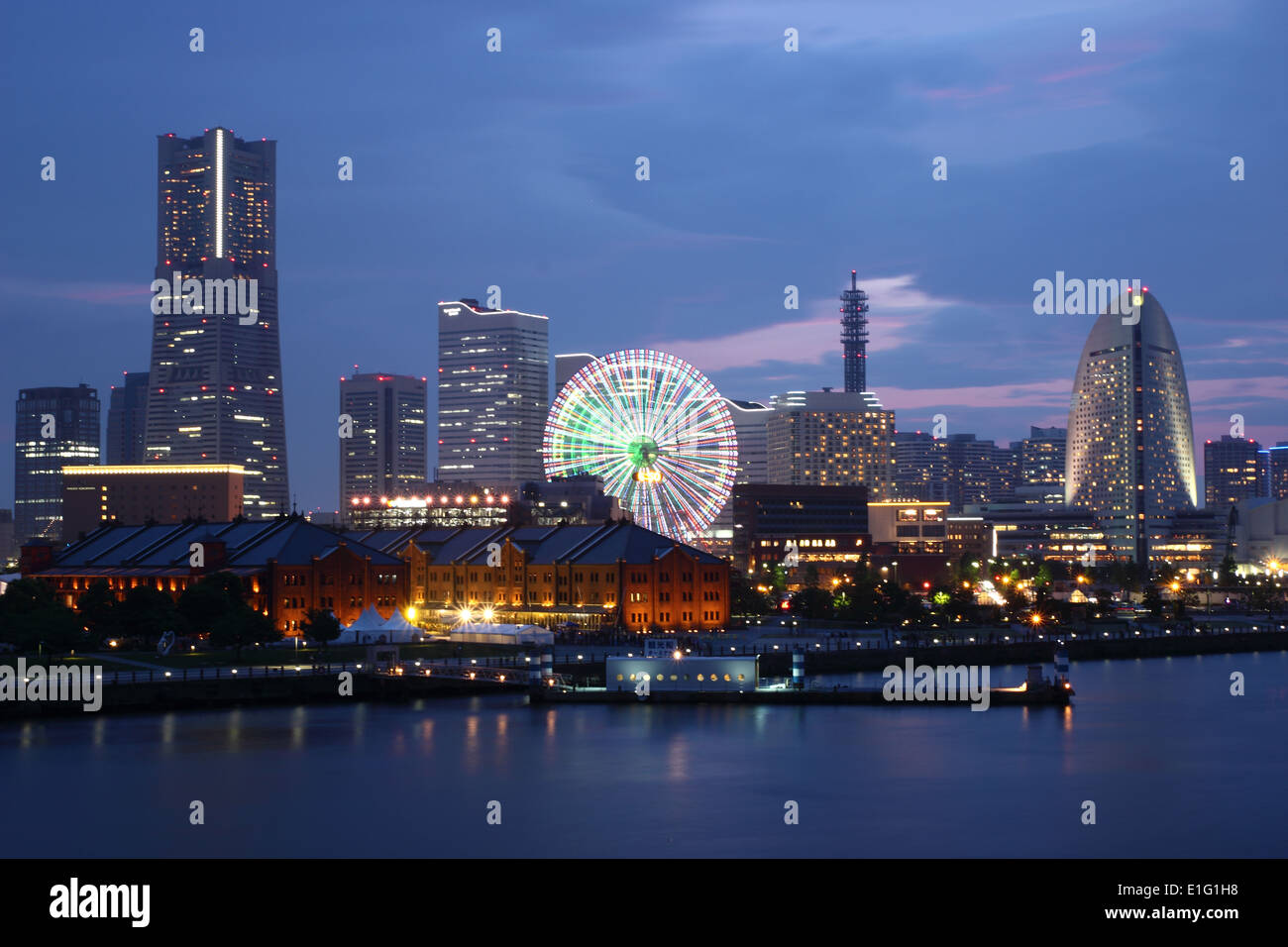 Yokohama City , Giappone skyline Foto Stock