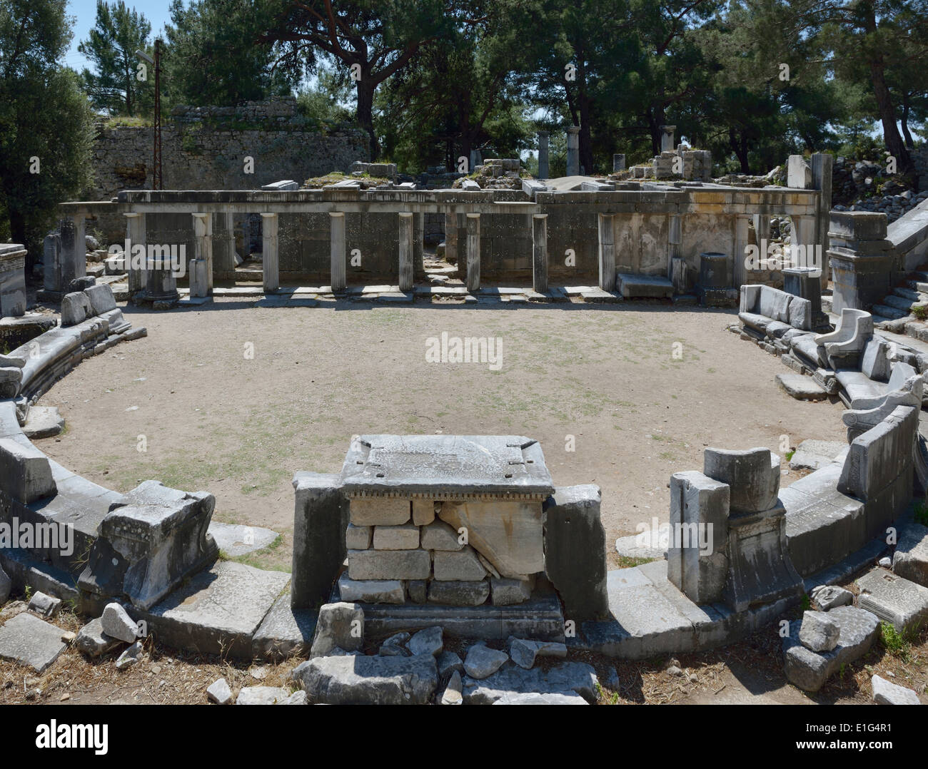 Palcoscenico teatrale, Priene,Turchia 140415 60698 Foto Stock