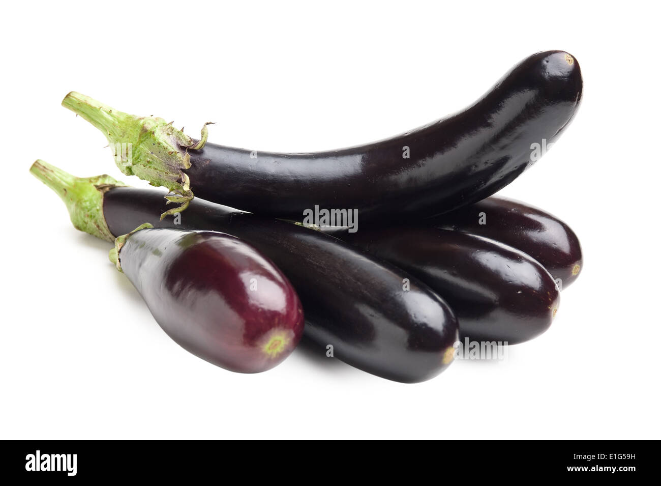 Melanzane isolati su sfondo bianco Foto Stock