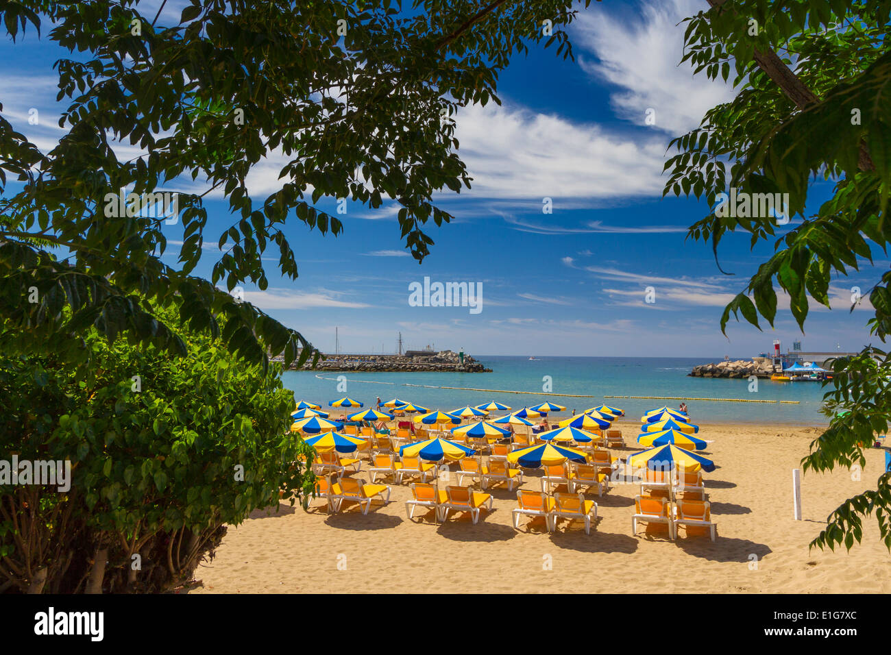Spiaggia di Puerto Rico in Gran Canaria Foto Stock
