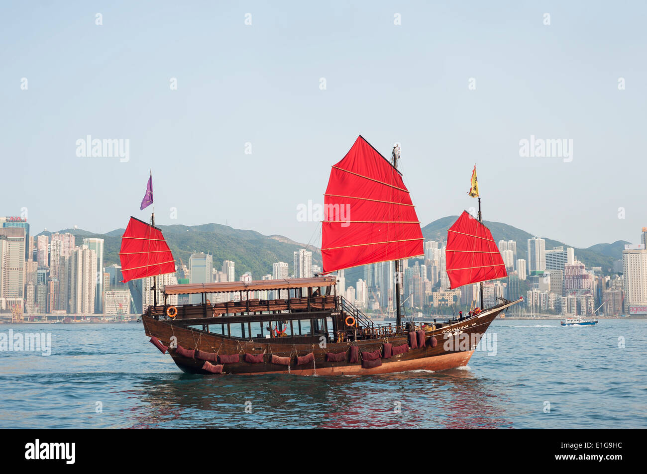 Una gita turistica di croci indesiderata del porto di Victoria e di Hong kong Foto Stock