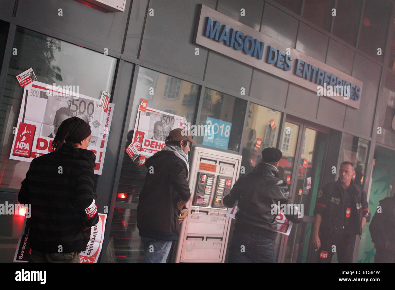 Manifestazione contro riforma, per pensione ritiro di pensionati, Annecy, Haute Savoie, Rhone Alpes, Francia. Foto Stock