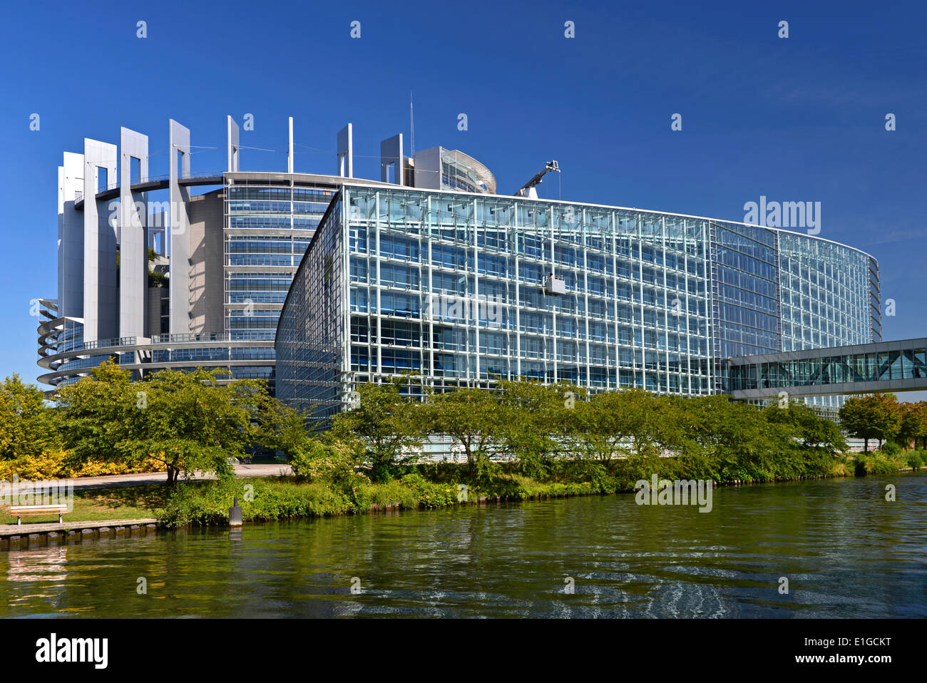 Edificio del Parlamento europeo a Strasburgo, Alsazia, Francia Foto Stock