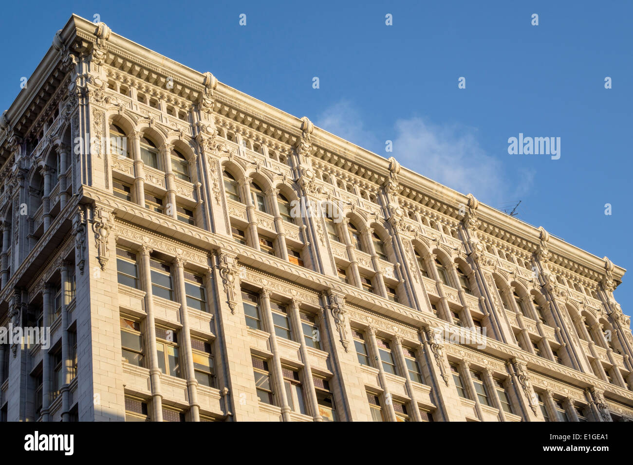 Los Angeles California,Downtown,Historic Core,Walter P. Story building,1909,Beaux Arts,architecture window,ornate,design,Morgan,Walls & Clements,exter Foto Stock