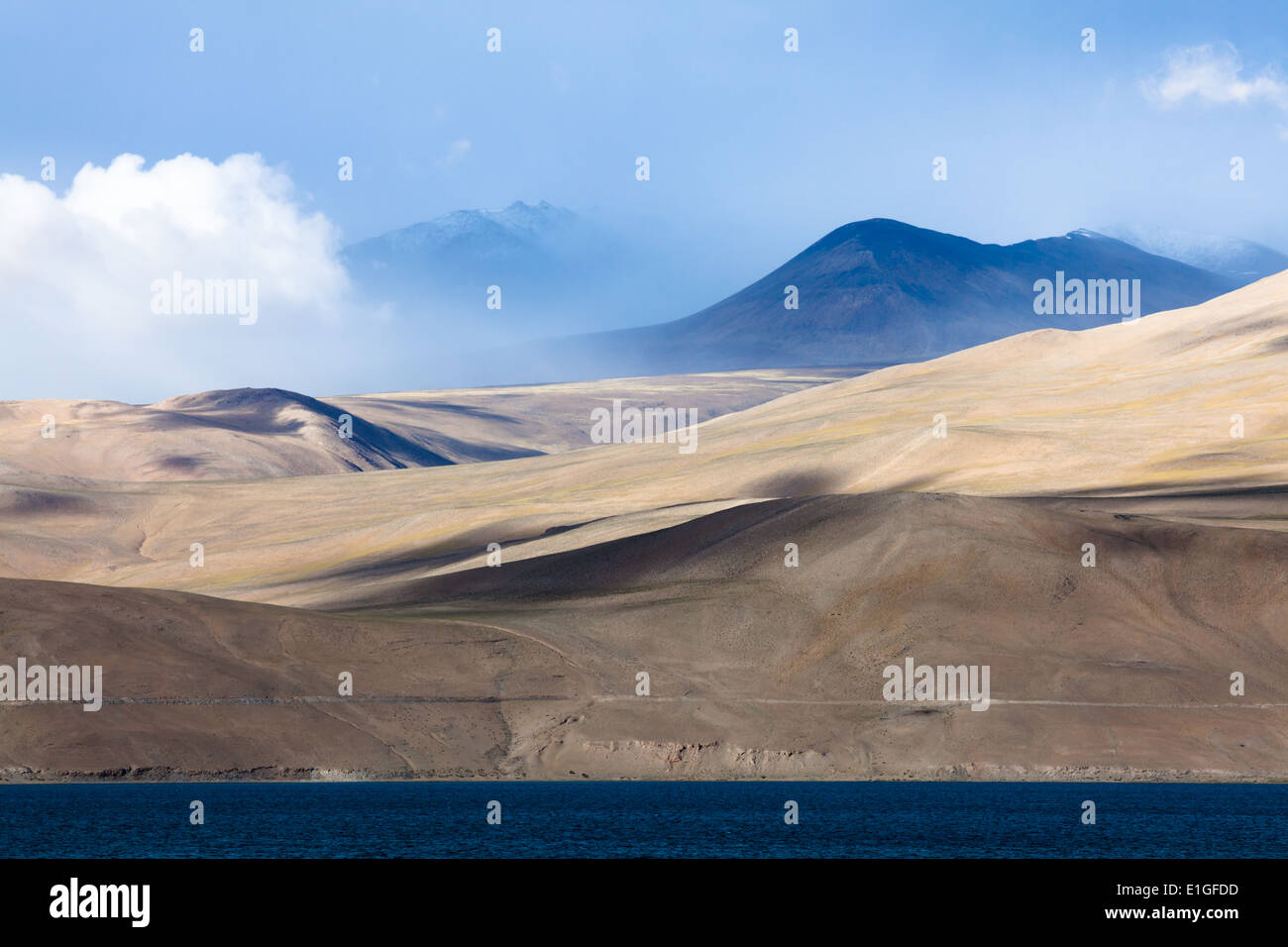 Paesaggio nella regione di Tsomoriri, Rupshu, Changtang, Ladakh, Jammu e Kashmir India Foto Stock