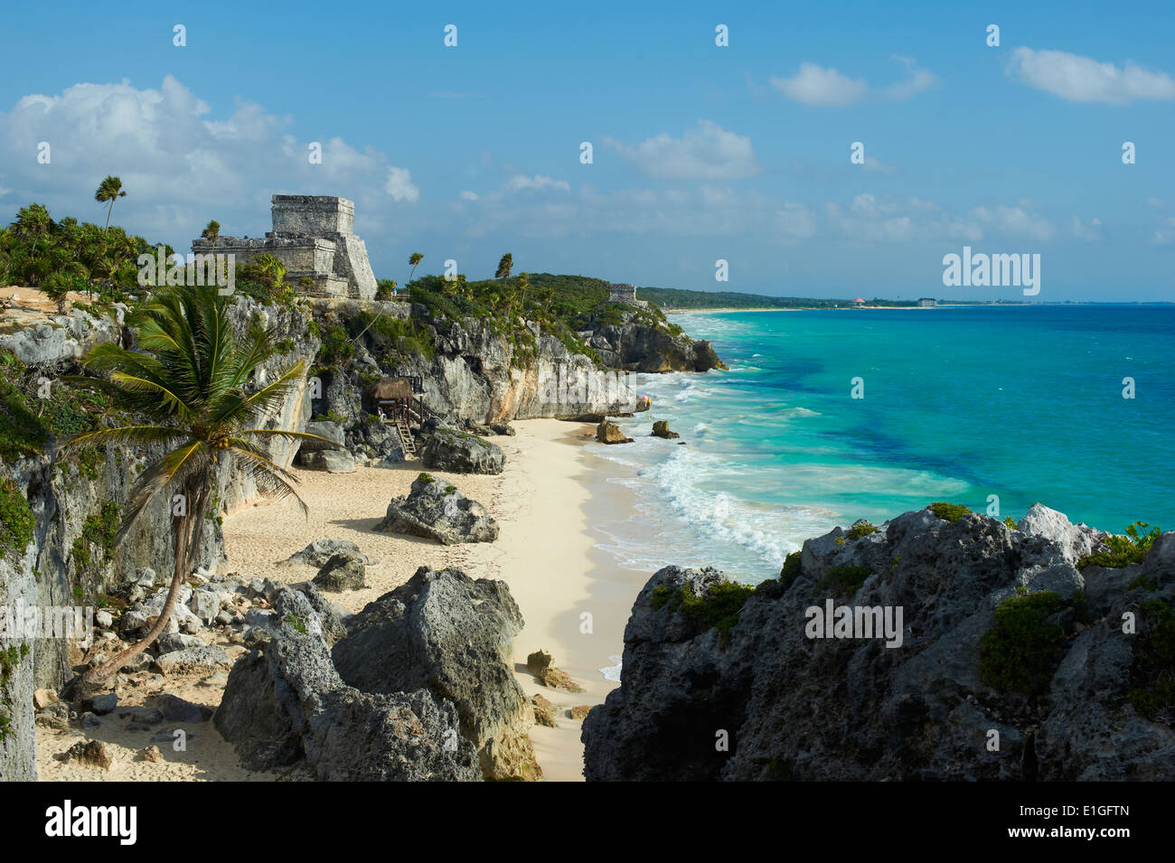 Messico Tulum Archeologici E Antichi Sito Maya Di Tulum Mar Dei Caraibi Spiagge Di Tulum Foto Stock Alamy