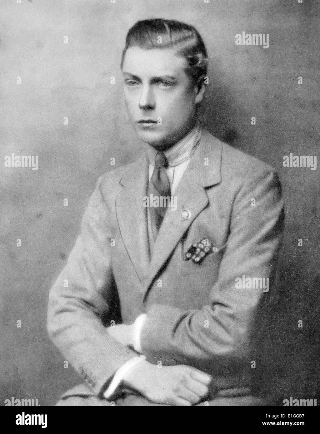 Fotocamera il ritratto di Sua Altezza Reale il Principe Edoardo VII del Galles (1894 - 1972). Fotografia scattata da Hugh Cecil, noto anche come Hugh Cecil Saunders (1890 - 1974). Datata 1927 Foto Stock
