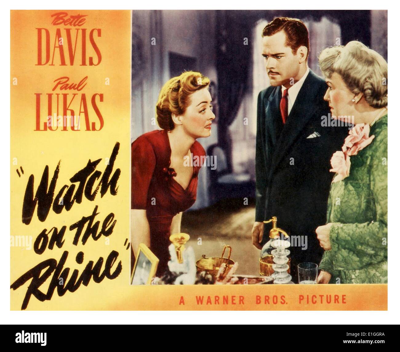 Guarda sul Reno con protagonista Bette Davis e Paul Lukas 1943 American film di fiction. Foto Stock