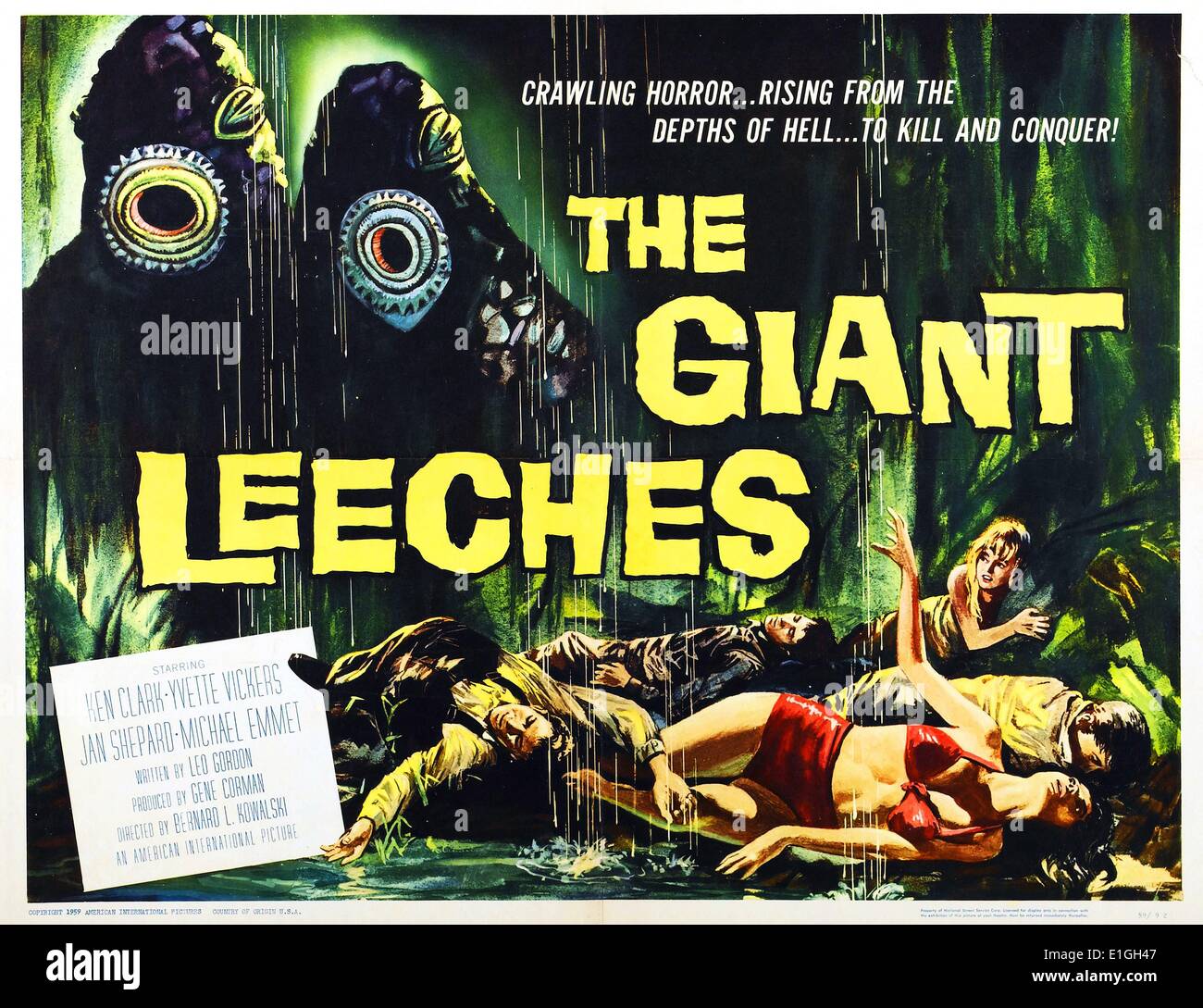 Attacco del gigante sanguisughe, 1959, interpretato da Ken Clark. Foto Stock