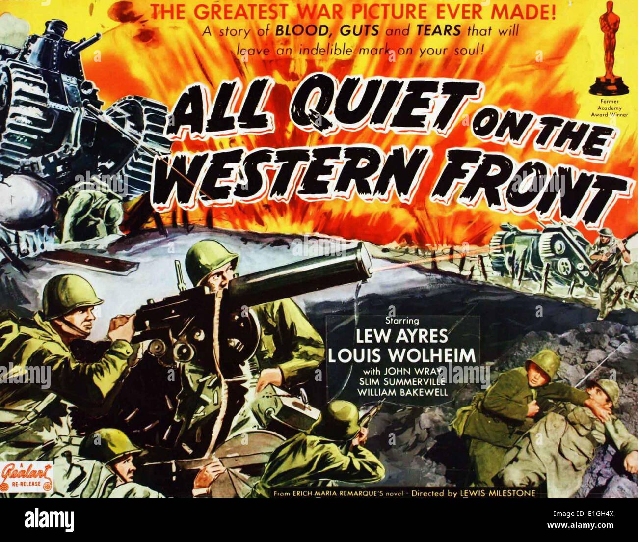 Tutto tranquillo sul fronte occidentale con protagonista Lew Ayres e Louis Wolheim un 1930 American film di guerra. Foto Stock