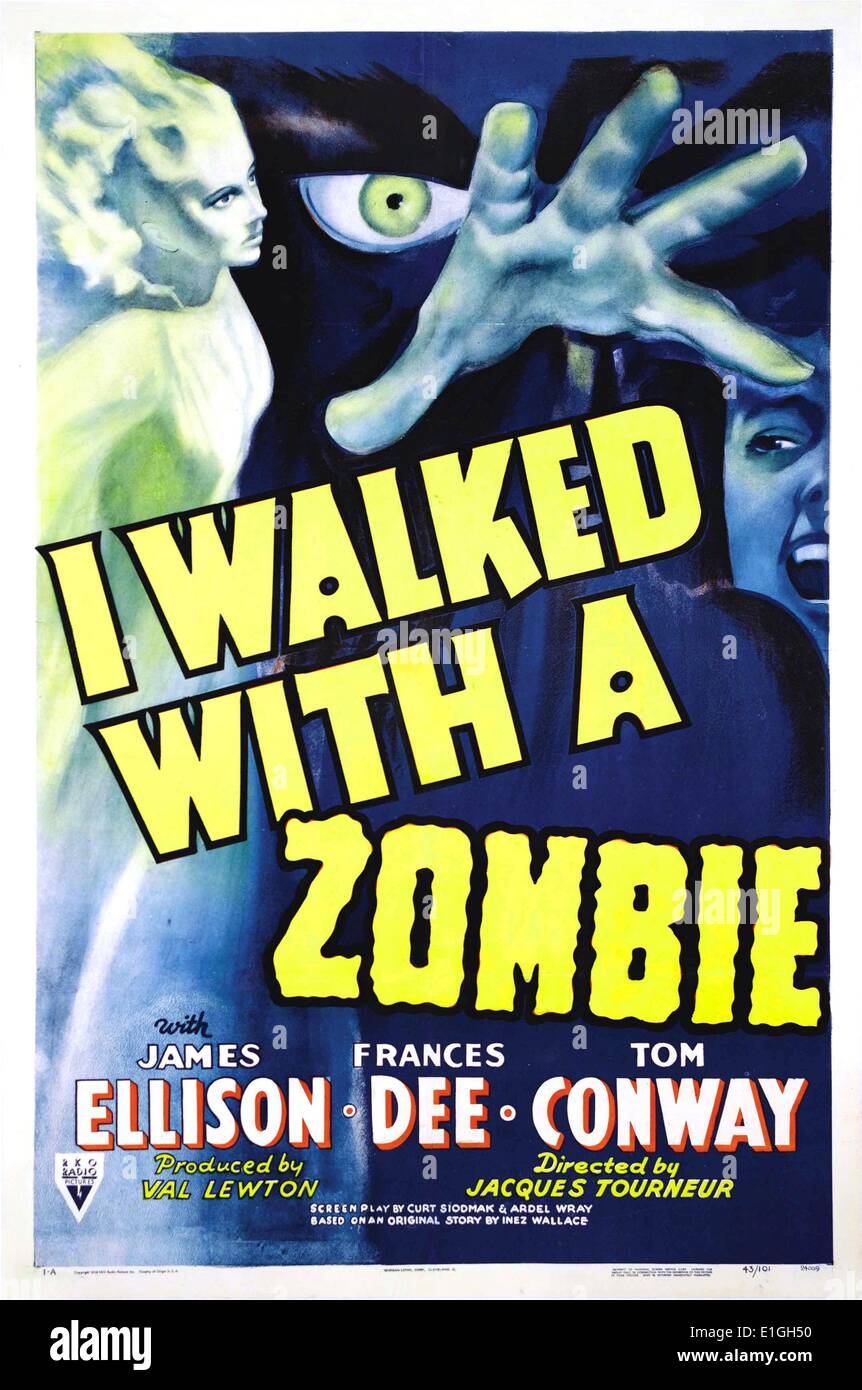 Ho camminato con uno Zombie, 1943 film horror con protagonista James Ellison, Frances Dee e Tom Conway. Foto Stock