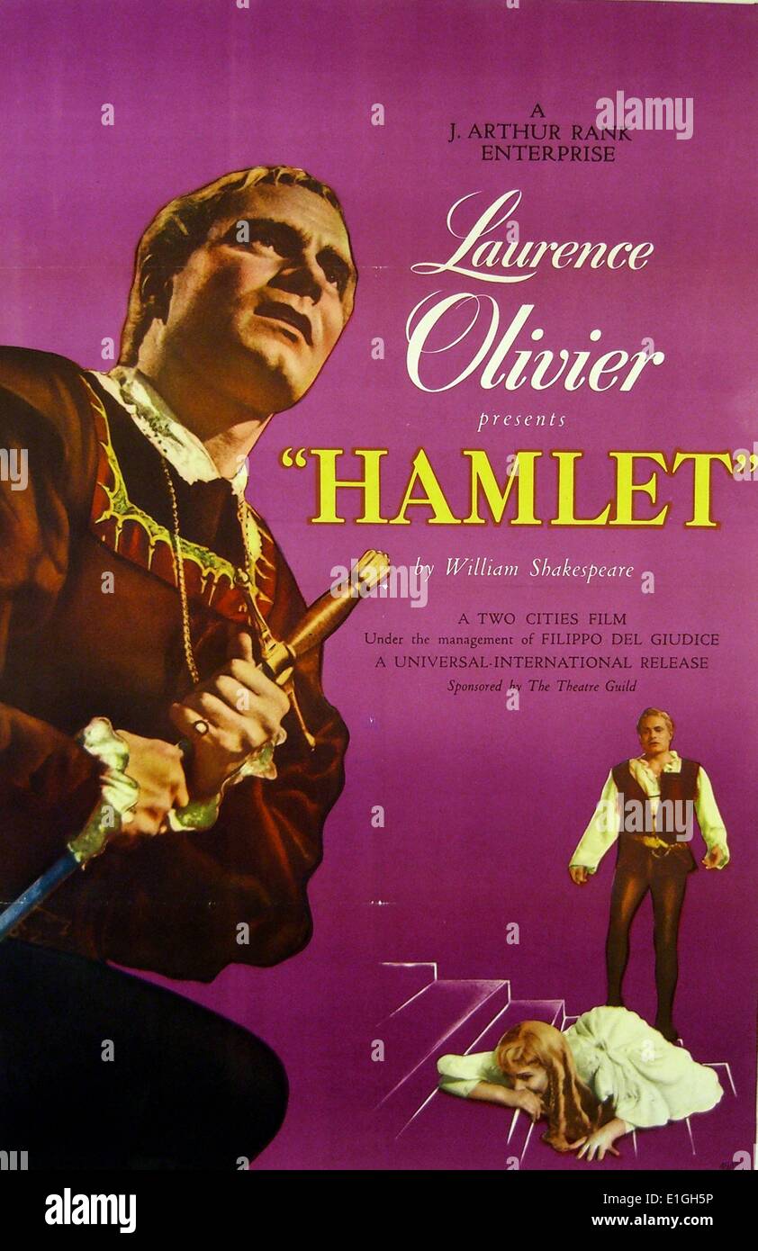 Laurence Olivier 'Hamlet'. Frazione di un 1948 British film di adattamento di William Shakespeare. Foto Stock