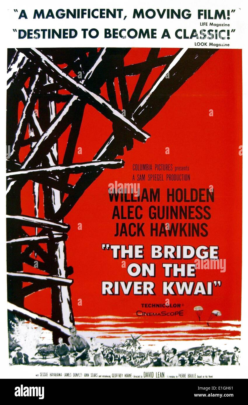Il Ponte sul Fiume Kwai a 1957 British World War II film interpretato da William Holden, Alec Guinness e Jack Hawkins. Foto Stock
