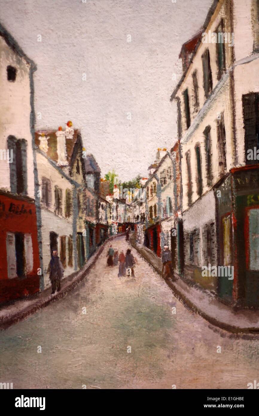 Rue a Pontoise, c 1905 da Maurice Utrillo (1883-1955), olio su tela. Foto Stock