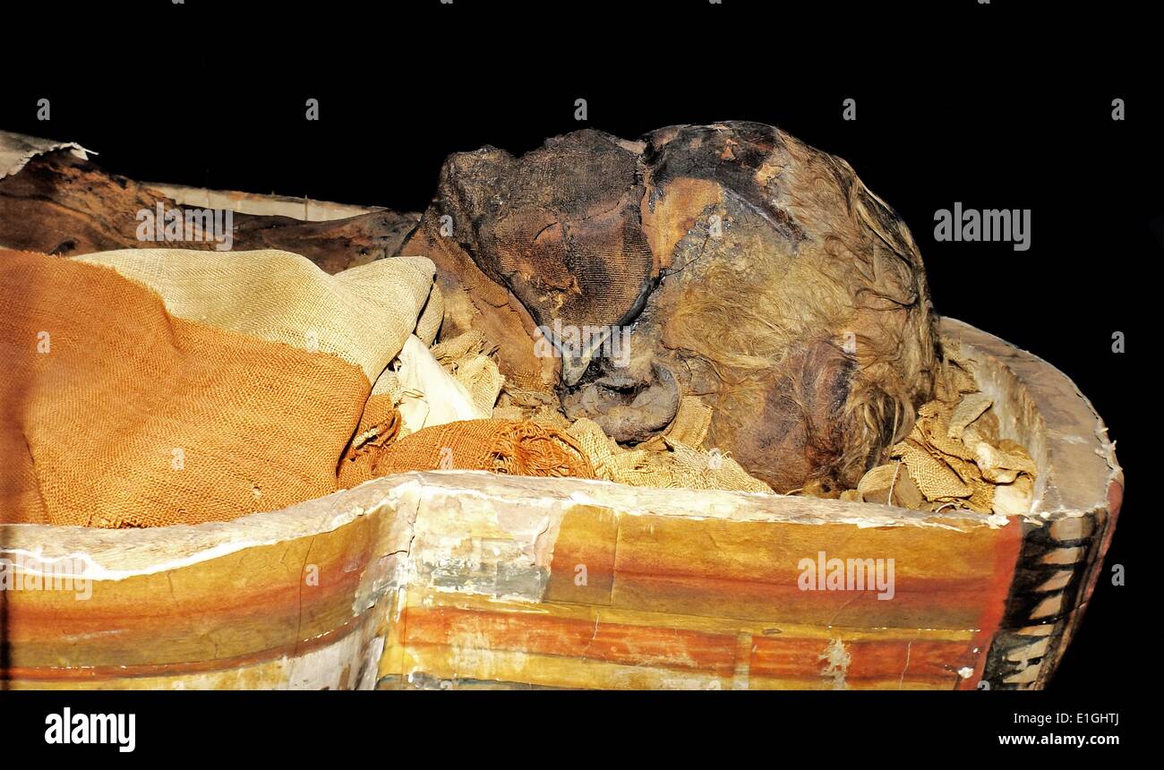 La bara di Dismutenibtes nel museo di storia culturale di Oslo 747-664BC, Egitto Foto Stock