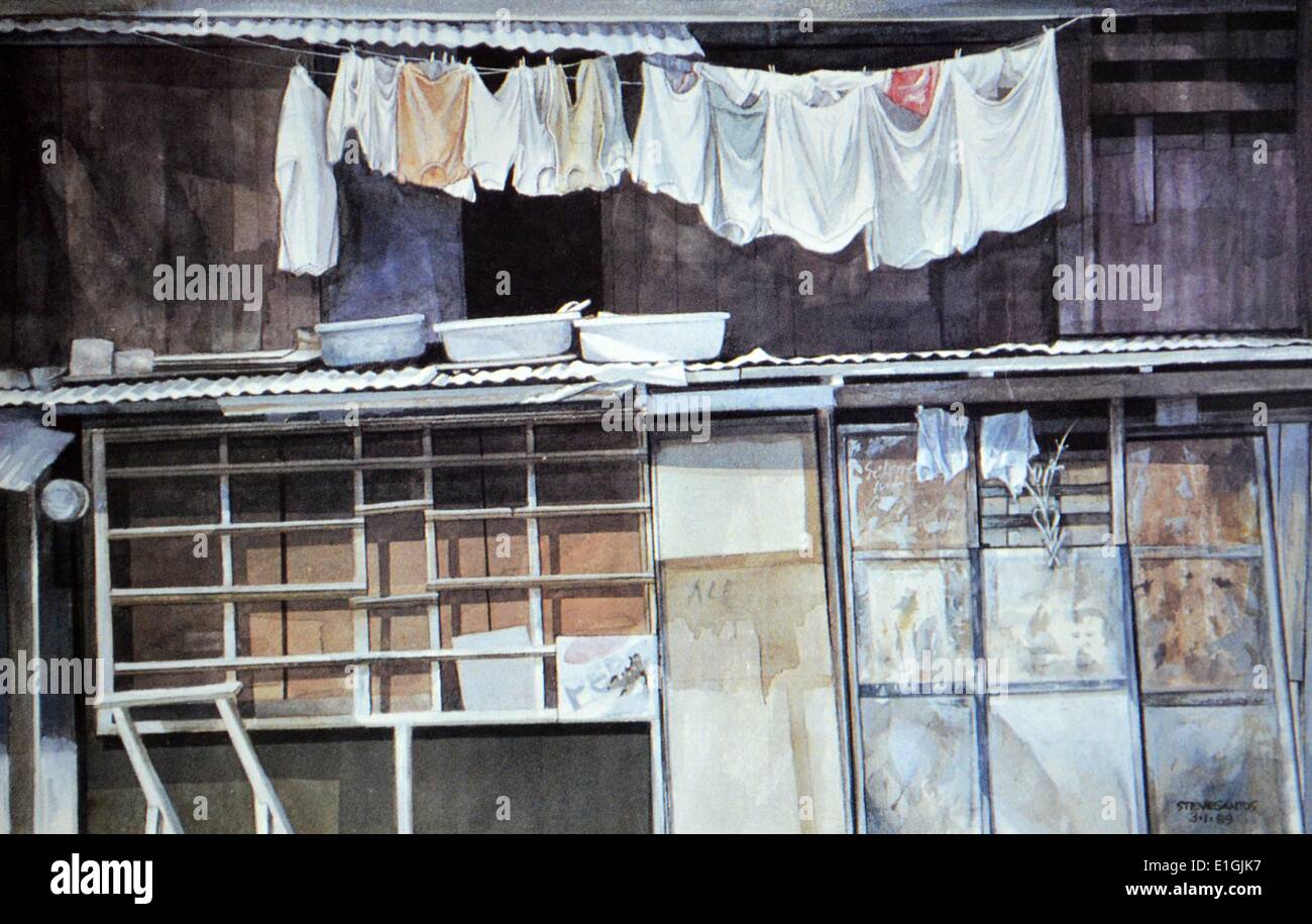 Steve Santos, quartiere, 1989. Acquerello. Foto Stock