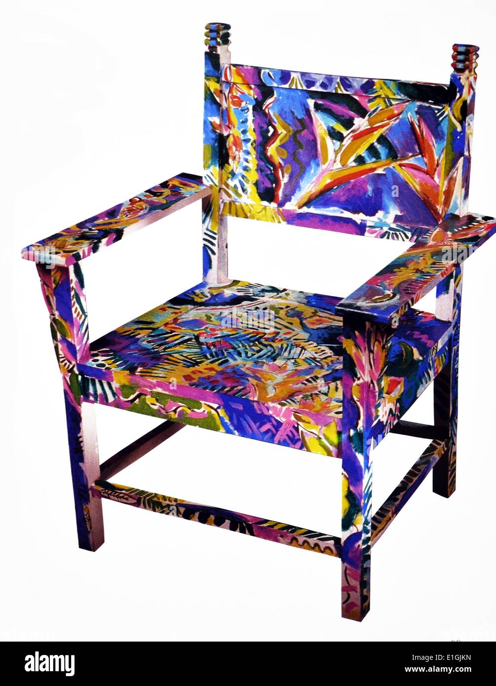 Edwin Wilwayco, uccello del paradiso Chair", 1991. Olio su legno. Foto Stock