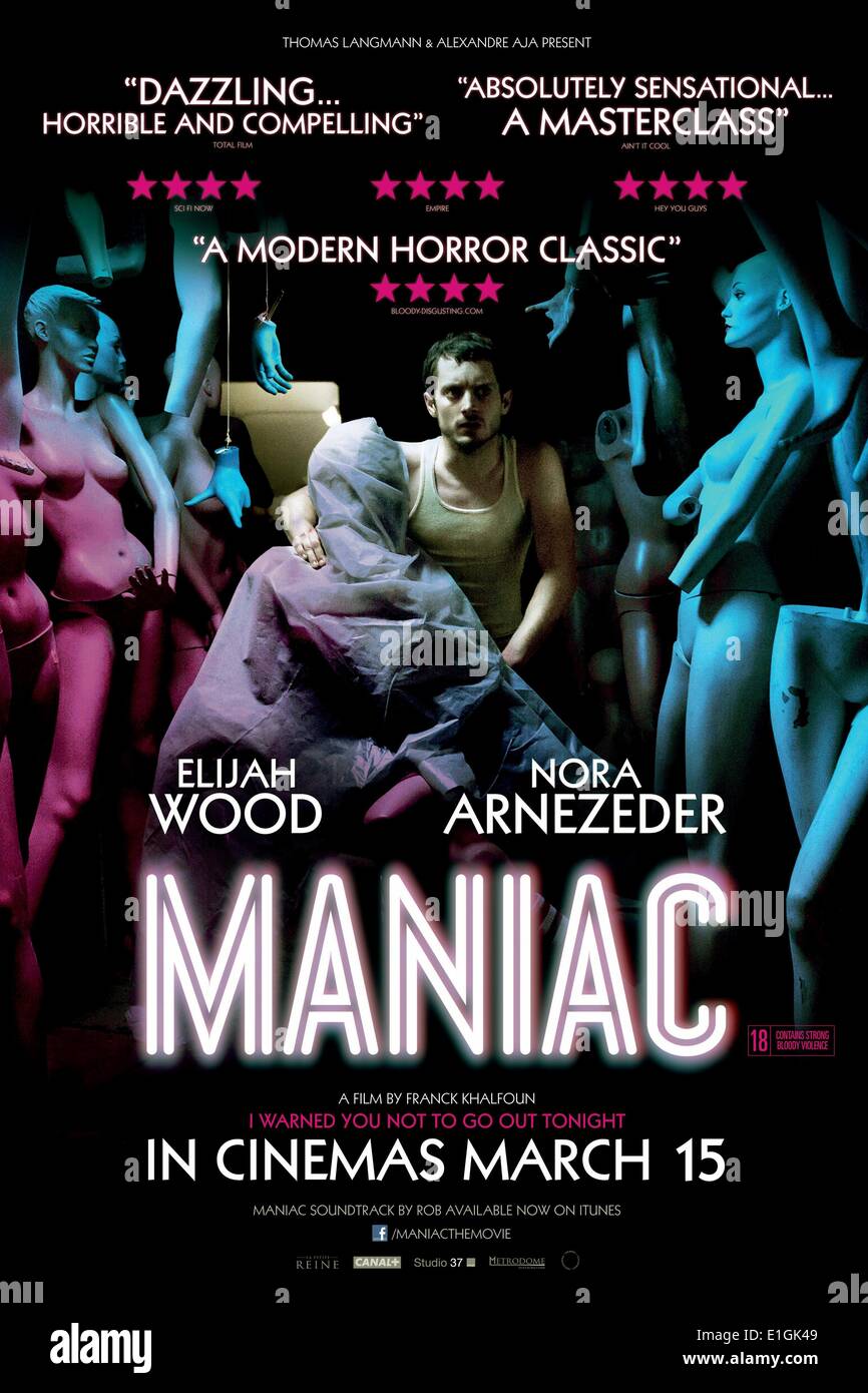Maniac un remake della pellicola 1980 dello stesso nome e stelle Elia il legno come Frank Zito, un brutale serial killer. Foto Stock