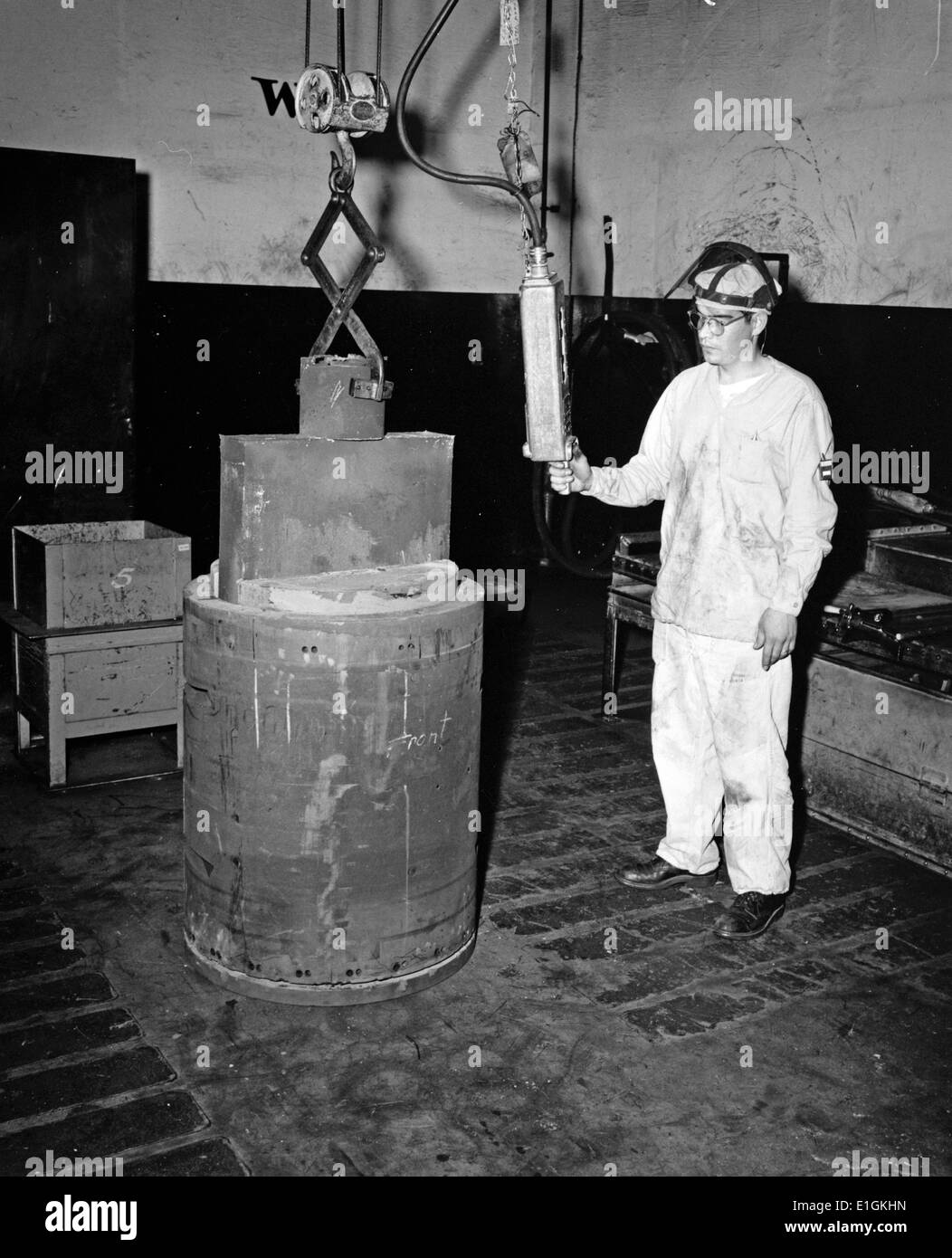 Uranio impoverito fonderia di lingotto a Rocky Flats impianto, non nucleare facility di produzione, Golden, Jefferson county, Colorado Foto Stock