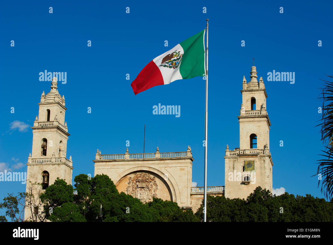 Messico, Yucatan Stato, Merida, la capitale dello Yucatan, la cattedrale, piazza Indipendenza Foto Stock