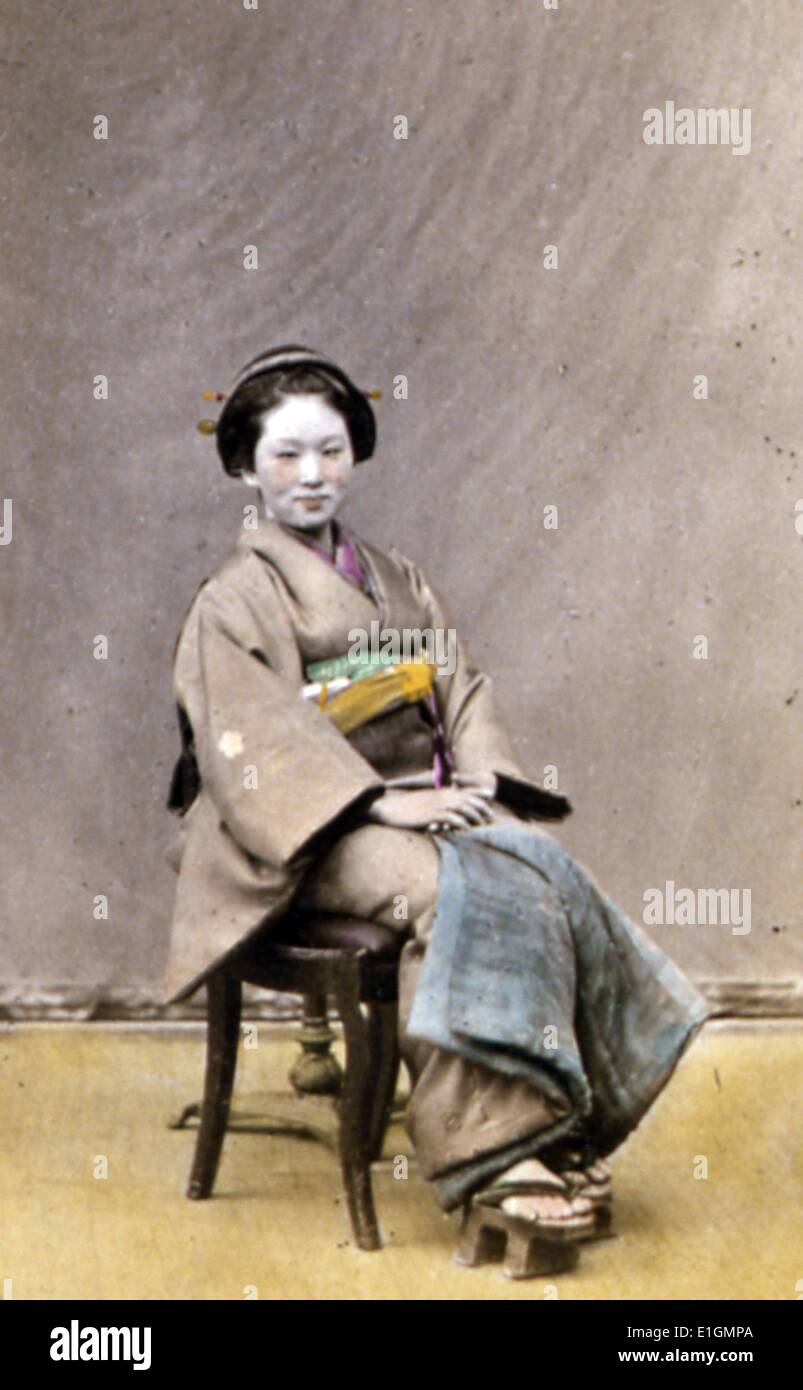 Stampa fotografica ritratti dei Stots-Bashi. Da Frederick William Beato. Datata 1870 Foto Stock