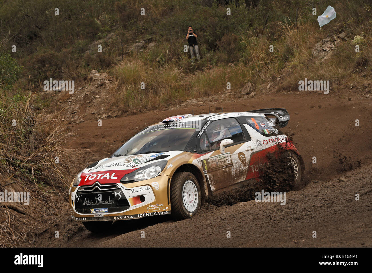 09.05.2014. Cordoba, Argentina. Kris Meeke (IRL)/Paul Nagle (GB) e loro Citroen DS3 in azione durante il Rally Argentina Foto Stock